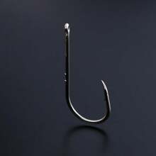 600pcs Barbed Long Shank Fishing Hooks With Offset Bent Point For Sea Fishing