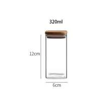 Hũ thủy tinh vuông nhỏ sang trọng đựng gia vị lưu trữ nhà bếp Hũ đựng gia vị kín khí Hũ đựng gia vị borosilicate cao cấp - Hũ gỗ keo vuông nắp kín - Xem 8