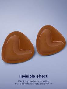 Double-Sided Sticky Bra Adhesive Bust Pad Push Up Bra Inserts, Invisible, Reusable One Second Lift - Brown - View 4