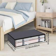 1 pieza Bolsa de almacenamiento transparente de gran capacidad, caja organizadora de armario plegable para ropa de cama, bolsa de empaque de ropa para mudanzas, dormitorio y espacios de alquiler