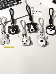 皮革猫狗吊坠、雪纳瑞、牧羊犬包包吊饰钥匙扣、哈士奇皮革汽车钥匙扣、狗背包吊饰、皮革狗吊坠、包包吊饰、可爱动物吊饰、小猫咪吊饰、小猫咪包包吊饰 - 彩色 - 查看 2