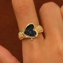 1pc Minimalist & Unique Painting Dial Watch Ring Set, Versatile Jewelry Accessory, Couple Gift - Multicolor - View 16