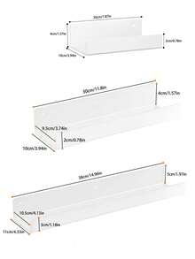 1 Pc Acrylic Storage Rack, Transparent Floating Wall-Mounted Shelf, Display Cabinet, Book Shelf, Suitable For Bedroom, Bathroom, Living Room, Multi-Purpose Storage Display Rack, Bathroom Accessories, Room Decor Bathroom Accessories - White - View 8