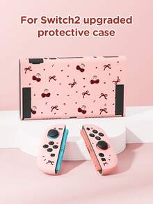 1 Piece Cherry Bow Pattern Protective Cover, Compatible With Switch 2025, Switch NS/Switch OLED/Lite, Compatible With Switch Game Console Accessories Protective Case/Protective Cover, Storage Bag, Protect Your Game Console, A Romantic Gift Compatible With Switch Players - Multicolor - View 3