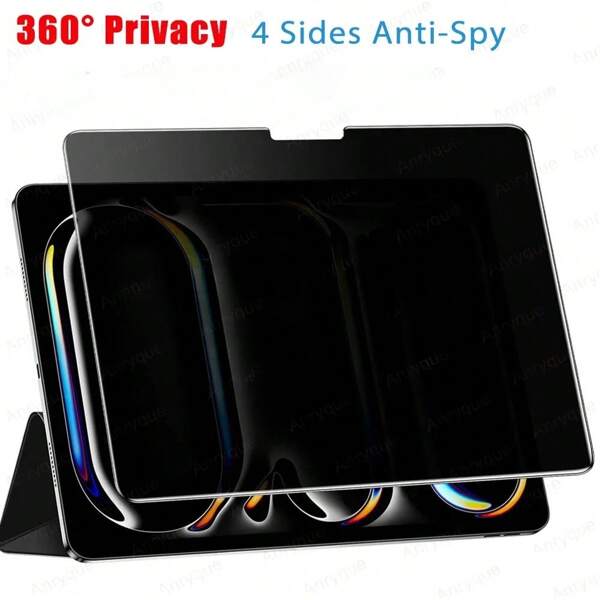360 ° Anti Spy Privacy Screen Protector, Four Sided Anti Peeping Compatible With Ipad Pro 13, 11, 12.9, M4, M2 (2024), Air 5/4, Mini 6- High Definition, Oil Repellent Coating, Ultra-Thin Design, Glass, 7th 8th 9th 10.2, 2024/2025 Film