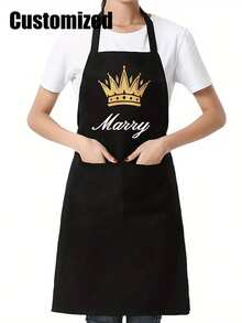 1pc Customized Cooking Apron With Personalized Text And Photo Printing, Ideal Gift For Anniversary, Chefs, Mothers, Fathers, Husbands, Wives, Girlfriends, Boyfriends, Weddings (Men/Women) - Multicolor - View 14