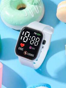 1pc Children & Teen's Cute Cartoon Heart Shape Fashion Digital Watch With Time & Date Display, Suitable As Girls Gift For Holiday, Back To School - Multicolor - View 17