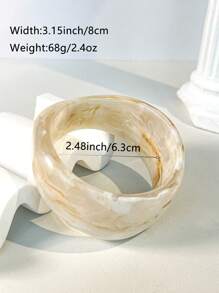 1pc Asymmetrical Tie Dye Resin Bracelet & Ring Set, Suitable For All Seasons, Boho Vacation Style