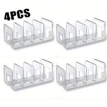 Organisateur de bureau étudiant transparent en 4 pièces - Étagère à fournitures de bureau - Sac dans un sac - Organisateur de maquillage - Support de mini-sac à main - Organisateur de sac à main transparent à 4 compartiments - Rangement de sac à main - Séparateur de rangement pour penderie - Convient pour les sacs à main, les cravates et les écharpes