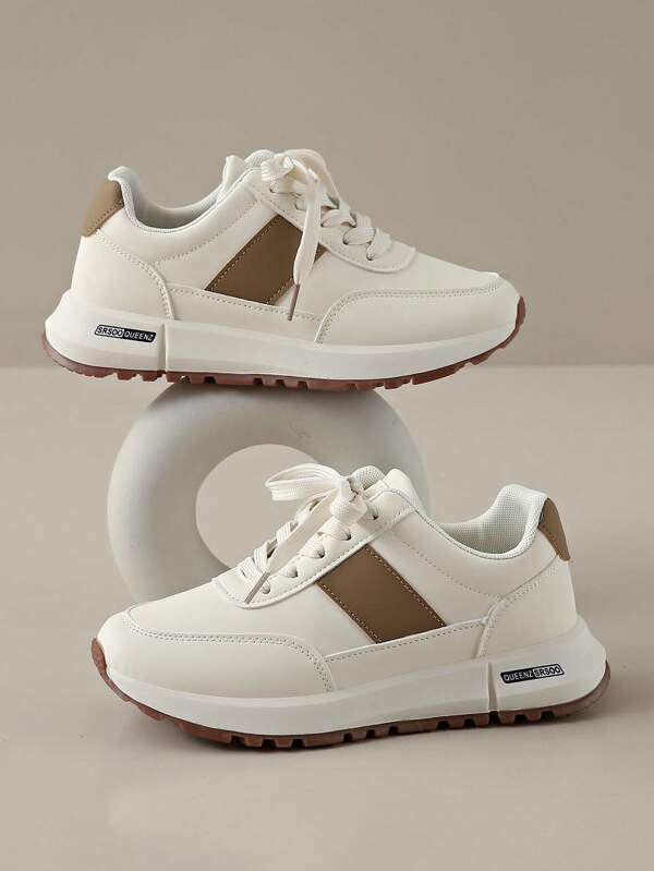 Women's Round Toe Lace-Up Casual Comfortable Versatile Outdoor Running Sports Shoes