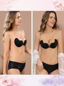 2 set/Reggiseno invisibile a spinta Mango, Reggiseno, Reggiseno adesivo a raccolta - Adatto per abiti da sposa, abiti da sera, top senza spalline, senza spalline, reggiseno adesivo - Tuta intera - Adatto per top senza spalline, abiti da sera, abiti attillati.