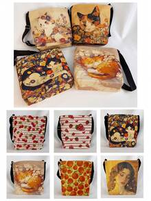 可爱魔法独角兽和彩虹图案男女通用斜挎包、可重复使用的单肩斜挎包、时尚百搭挎包、可爱心形星星动物印花收纳袋、便捷单肩包、独角兽爱好者的派对礼物