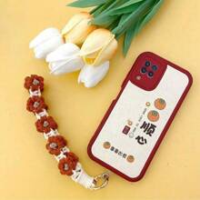 1 Stück Gänseblümchen Blume Armband Handtaschenhalter, handgefertigter Schlüsselanhänger Handyband