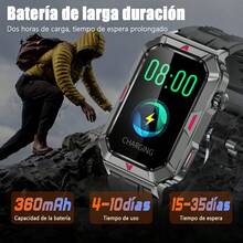 Reloj inteligente deportivo Futurem con función de llamadas Bluetooth, resistencia al agua IP67, pantalla táctil HD de 1,57 pulgadas. - Negro - Ver 8