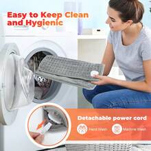 Hailicare 9级温度4档加热垫|液晶显示屏|超柔软微毛绒|可拆卸清洗插头|PTC快速加热|灰色（70瓦） - 英規插(220-240V) - 查看 10