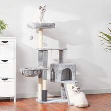 Árboles y casas para gatos - Gris Claro - Ver 2