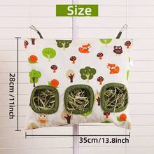 Hay Bag For Rabbits 3-Hole Hanging Hay Feeder Guinea Pig Hay Bags, Hay Feeder For Rabbits Chinchillas Hamsters Small Pets And Animals - Multicolor - View 7