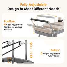 DlandHome Máquina reformadora de Pilates, reformador de Pilates de interior con resortes de aleación de alta resistencia, reformador de Pilates plegable para gimnasio en casa - Actualización Beige Plus - Ver 2