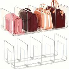 Organisateur de bureau étudiant transparent en 4 pièces - Étagère à fournitures de bureau - Sac dans un sac - Organisateur de maquillage - Support de mini-sac à main - Organisateur de sac à main transparent à 4 compartiments - Rangement de sac à main - Séparateur de rangement pour penderie - Convient pour les sacs à main, les cravates et les écharpes