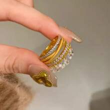 Fashionable Elegant Flowing Tassel Finger Ring, Cross-Wrapped Design - Suitable For Women, Daily Wear, Gift, Party, Banquet, Vacation, Casual Occasions