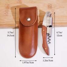 1 Piece Of Personalized Custom Wooden Handle Bottle Opener, Laser-Engraved Bottle Opener, Engraved Wedding Gift Prepared For Groomsmen, Bride's Father, And Ushers, Employee Gift, Party Gift, Wine Bottle Opener - Wooden-handled Corkscrew Bottle Opener - View 2