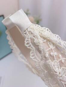 1件装女士性感蕾丝蝴蝶结发箍，优雅日常甜美校园风配饰，适合女士发饰，女士头饰发箍