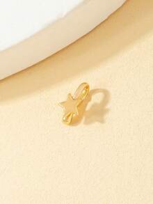 1pc Metal Star Nose Clip, Minimalist Fashion Suitable For Daily Wear - Yellow Gold - View 3