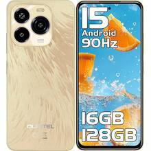 OUKITEL C65 Android 15 手机（无合约）, 16GB+128GB/1TB 智能手机（无合约）, 6.7 英寸 HD+ 90Hz 手机（便宜）, 50MP+8MP, 5150mAh 无 SIM 卡手机, 双 SIM 卡 3 插槽/指纹/3.5mm 插孔 - 金色的 - 查看 1