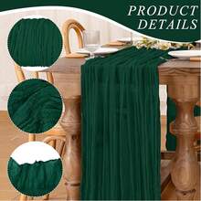6 Pack Cheesecloth Table Runner, Runner Gauze Boho Wedding Decor Romantic Table Runner For Wedding Birthday Party(35" X 158") (Sage Green) - Multicolor - View 7