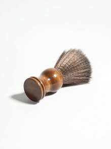 Soft Bristle Beard Brush Cleaning Brush Men's Shaving Foaming Brush Brown -1pc Beech Brown Shaving Foaming Brush For Men's Grooming, BeardCleaning, And Shaving Cream Application - Gentle Yet Effective Soft Bristles For Lathering,Exfoliating, And Removing Loose Hair - Ideal For Daily Beard Care