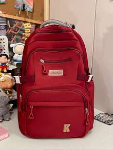 1 件时尚经典基本款背包，带笔记本电脑隔层，可调节肩带，书包，宽敞的多口袋书包，轻便休闲旅行背包，非常适合女孩/青少年/学生/毕业生，适合日常使用、外出、旅行、学校和返校