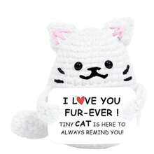 1件手工编织毛绒玩偶挂饰，充满正能量的鼓励话语，也可作为小礼物送给亲朋好友。可爱的编织玩具非常适合摆放在家中的客厅和书桌上，作为生日礼物或房间装饰的装饰品。可爱的玩偶礼物设计和鼓励的话语温暖又甜蜜！这些可爱的玩偶将永远是你的朋友，它们会让你感到轻松快乐！ - 彩色 - 查看 14