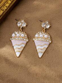 1 Pair Luxury Personalized Fashionable Ice Cream Earrings, Suitable For Date & Party Wear
