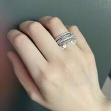 Fashionable Elegant Flowing Tassel Finger Ring, Cross-Wrapped Design - Suitable For Women, Daily Wear, Gift, Party, Banquet, Vacation, Casual Occasions