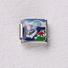 1 件海洋系列不锈钢手链组件，以夏季度假海滩风景为主题，DIY 制作手链项链首饰，可自由搭配不同风格 - 銀色 - 查看 24