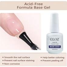 GLOZ 3pcs 15ml Matte No-Wipe Sealing Gel Nail Polish Base Coat Set, Long-Lasting Gel Nail Polish Combo, Removable With LED Lamp, Gift For Women - 無色 - 查看 2