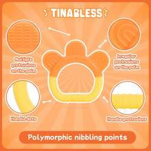 Tinabless قطعة واحدة لعبة تسنين للأطفال، للأطفال من عمر 6 إلى 12 شهرًا، مضغ سيليكوني لتهدئة اللثة وتخفيف آلام التسنين