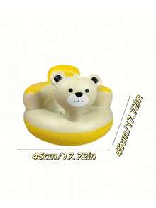 1pc Foldable Inflatable Baby Sofa With Cute Duck & Bear Design, Anti-Slip Bathtub Seat For Infant Sitting & Bathing