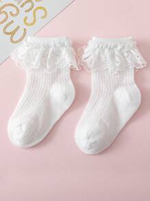 3 pares de calcetines de malla transpirables con ribete de encaje para niñas bebé, de estilo princesa, con diversos patrones, finos para verano