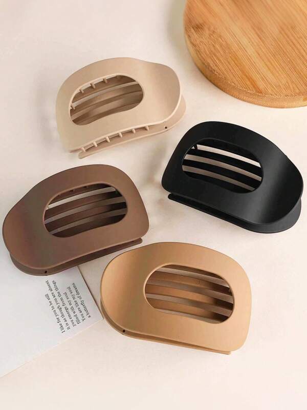 4 peças de grampos de cabelo grandes e elípticos minimalistas foscos ocos - Grampos de cabelo de alta qualidade para coque, rabo de cavalo, adequados para o dia a dia, passeios, esportes, jantares, casa, acessórios de cabelo versáteis, ótimo presente para o Dia das Mães, Ação de Graças, Ano Novo