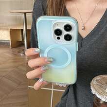 夏季简约清新渐变色双层磁吸手机壳适用于 16 Pro Max/15 Pro Max/14 Pro/13，时尚/艺术/设计感十足的女士手机壳 - 彩色 - 查看 11