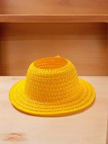 (Hat Only) 1pc Doll Straw Hat, BUBU Openwork Mini Hat, Cute Doll Hat - Multicolor - View 13