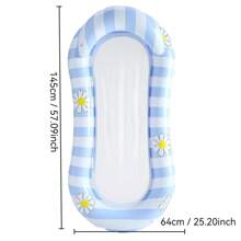 1 pieza de equipo de natación, tumbona inflable, silla flotante a rayas, cama flotante de red de hamaca acuática, balsa inflable, adecuada para playa, piscina, fiesta
