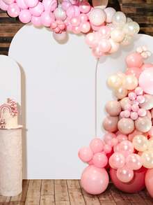 拱门背景，5 英尺、6 英尺、6.6 英尺、7.2 英尺婚礼拱门盖 2 面氨纶贴合面料拱门背景圆顶拱门背景面料适用于生日派对婚礼拱门支架装饰 - 白色（不含支架，仅含面料背景）