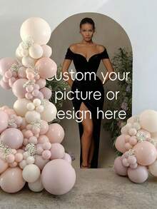 Personalized Spandex Arch Cover - Custom Arch Backdrop Cover Fit Round Top Backdrop Frame Stand, Arch Backdrop Cover For Birthday, Theme Party, Wedding,Multiple Size Options ,Forever Love - Multicolor - View 10