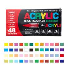 Feutres aquarelle, marqueurs à tête de brosse souple, 12 couleurs de feutres aquarelle, parfaits pour la canevas, la peinture sur roches, le bois, la pierre, le verre, la céramique, la peinture sur textile, des cadeaux faits main DIY pour la rentrée