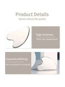 1pc Stainless Steel Heart-Shaped Gua Sha Board, For Facial Massage, Portable Muscle Relaxation Massage Board, Stainless Steel Gua Sha Facial Tool - Facial Massage Tool - Smooth And Durable Metal Gua Sha Board For Face And Body, Reduce Swelling - Heart-Shaped Massage Gua Sha Board (Silver) Stainless Steel Gua Sha Facial Tool, Facial Gua Sha Board, Metal Gua Sha Board, Skin Tightening Massage - Multicolor - View 8