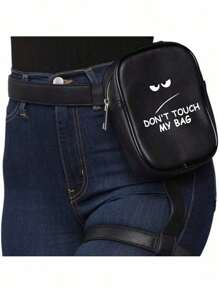 PU "Fass meine Tasche nicht an" Hüfttasche - verstellbarer Schultergurt, lustiges Musterdesign, neue Bauchtasche mit großer Kapazität, lässige Sport-Bauchtasche mit Nylonfutter, geeignet für Frauen Outdoor-Reisen, Radfahren und Arbeit, lässiges Pendler-Accessoire, verstellbare Hüfttasche, Reißverschluss-Verschluss, einteilige Hüfttasche Bauchtasche (verschiedene Farbwahlen)