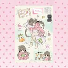 1 Blatt Cartoon Mädchen Charakter Aufkleber, süße Kawaii Mädchen dekorative Aufkleber für Scrapbooking, Tagebuch Dekoration, Schulmaterial, Rückkehr zur Schule