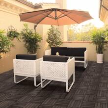 110pcs Patio Deck Tiles 12 X 12in Interlocking Wood Composite Decking Floor Tiles Fir Wood Indoor Outdoor Patio Garden Deck, Black - Black - View 5